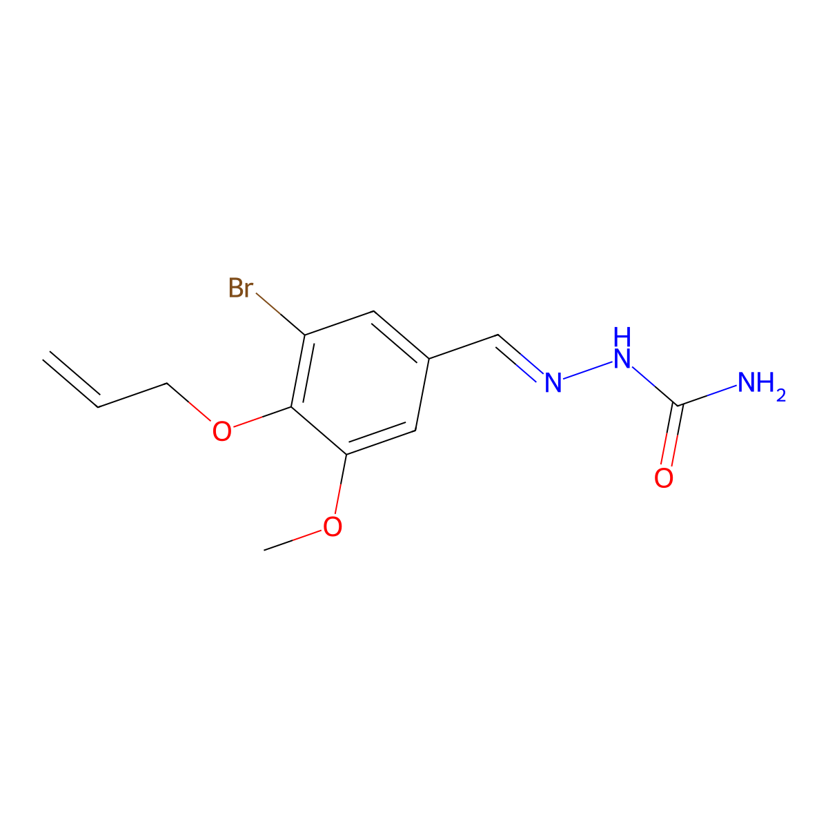 [(3-Bromo-5-methoxy-4-prop-2-enoxyphenyl)methylideneamino]urea molecular structure, CAS 444938-25-4
