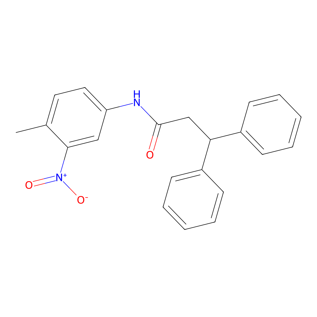N-(4-methyl-3-nitrophenyl)-3,3-diphenylpropanamide molecular structure, CAS 444939-37-1