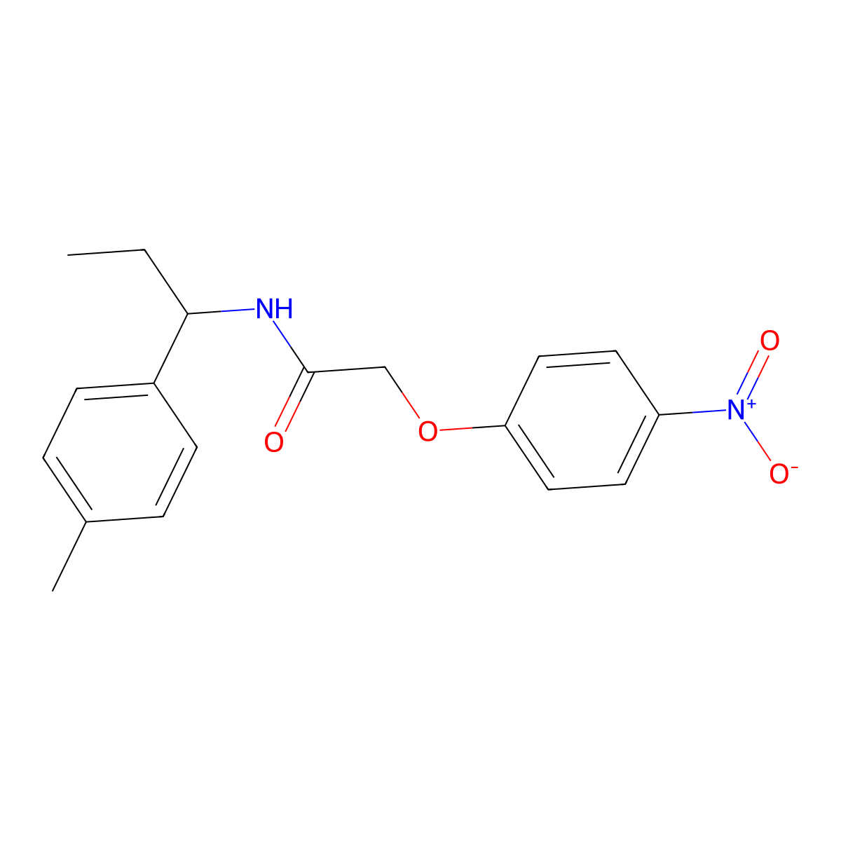 N-[1-(4-methylphenyl)propyl]-2-(4-nitrophenoxy)acetamide molecular structure, CAS 444939-80-4