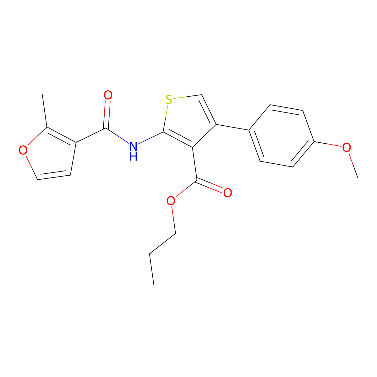 Propyl 4-(4-methoxyphenyl)-2-[(2-methylfuran-3-carbonyl)amino]thiophene-3-carboxylate molecular structure, CAS 444939-87-1