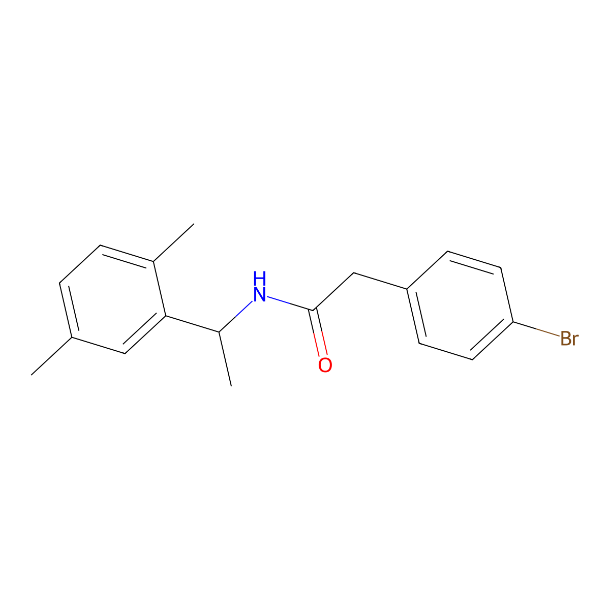 2-(4-bromophenyl)-N-[1-(2,5-dimethylphenyl)ethyl]acetamide molecular structure, CAS 444939-97-3
