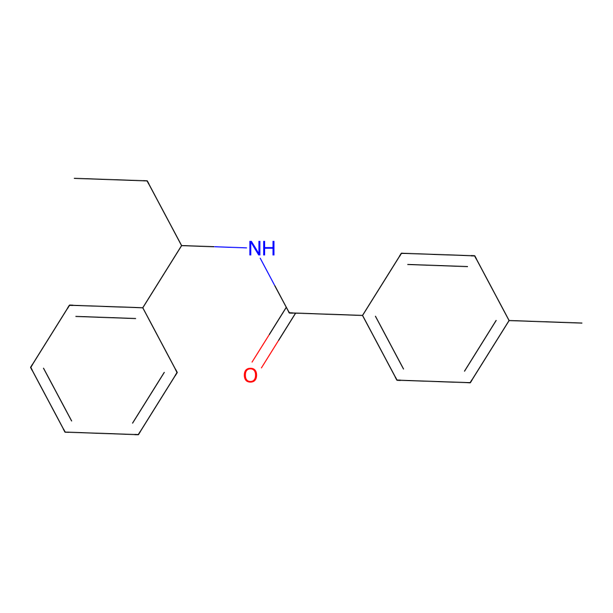4-methyl-N-(1-phenylpropyl)benzamide molecular structure, CAS 444940-18-5