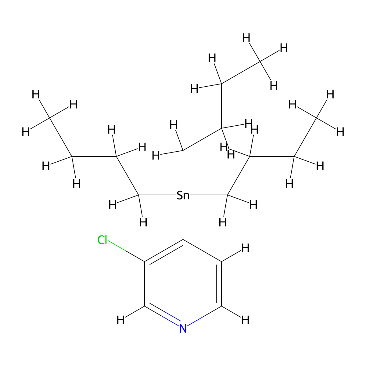 3-Chloro-4-(tributylstannyl)-pyridine molecular structure, CAS 444989-46-2