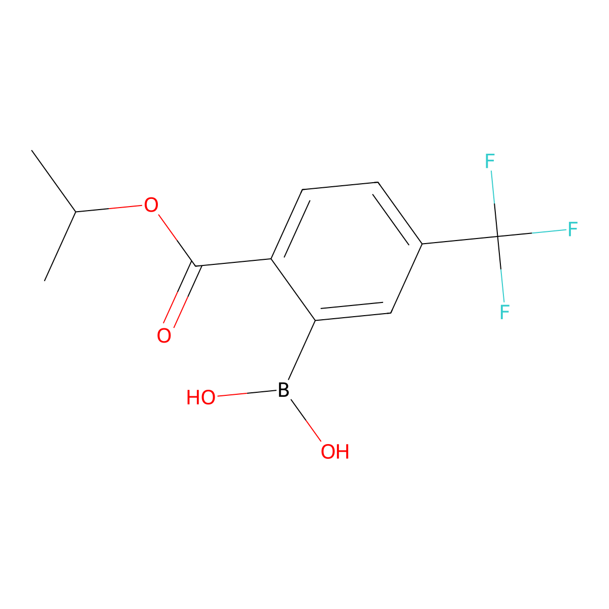 Benzoic acid, 2-borono-4-(trifluoromethyl)-, 1-(1-methylethyl) ester molecular structure, CAS 444993-18-4
