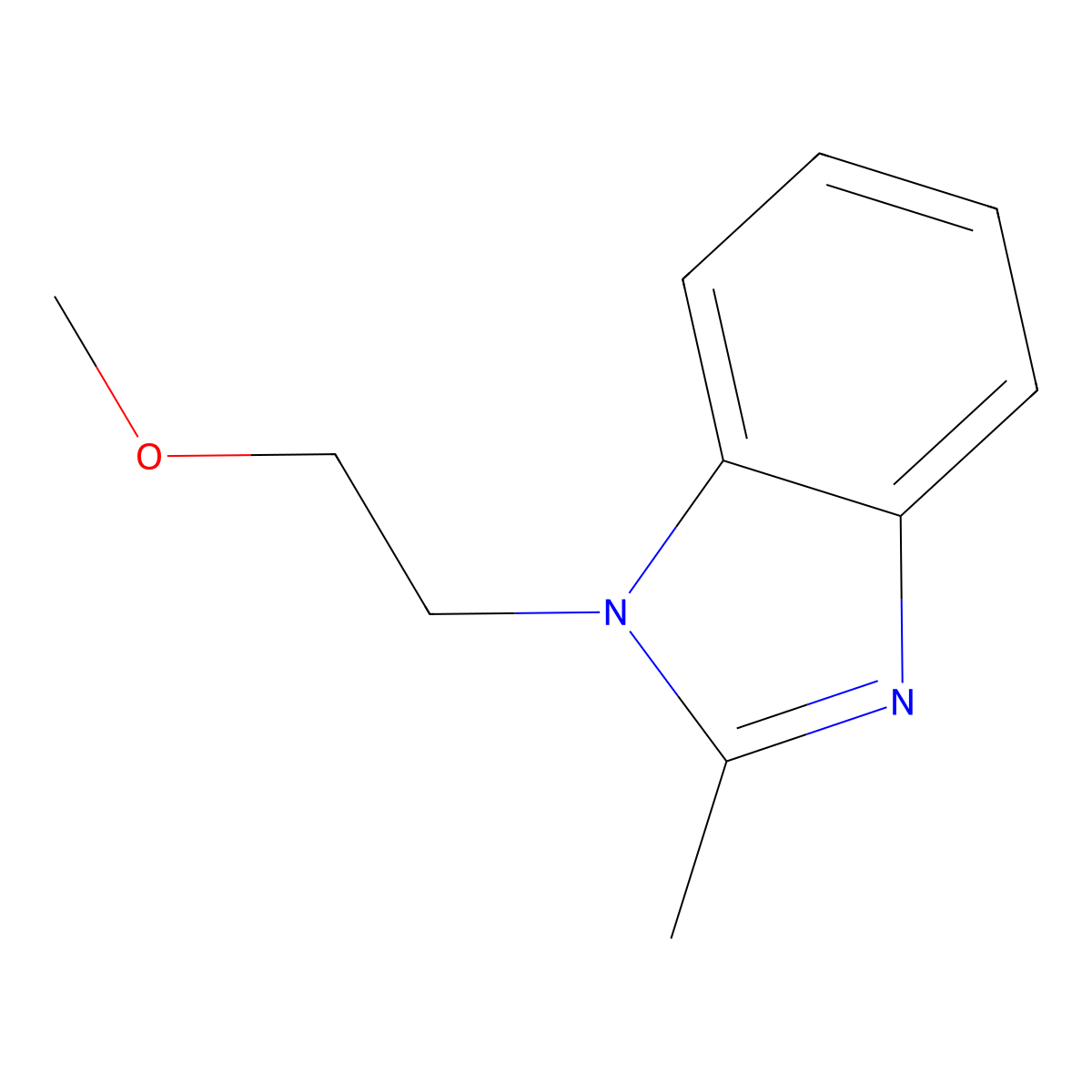 1-(2-methoxyethyl)-2-methyl-1H-benzo[d]imidazole molecular structure, CAS 444995-61-3