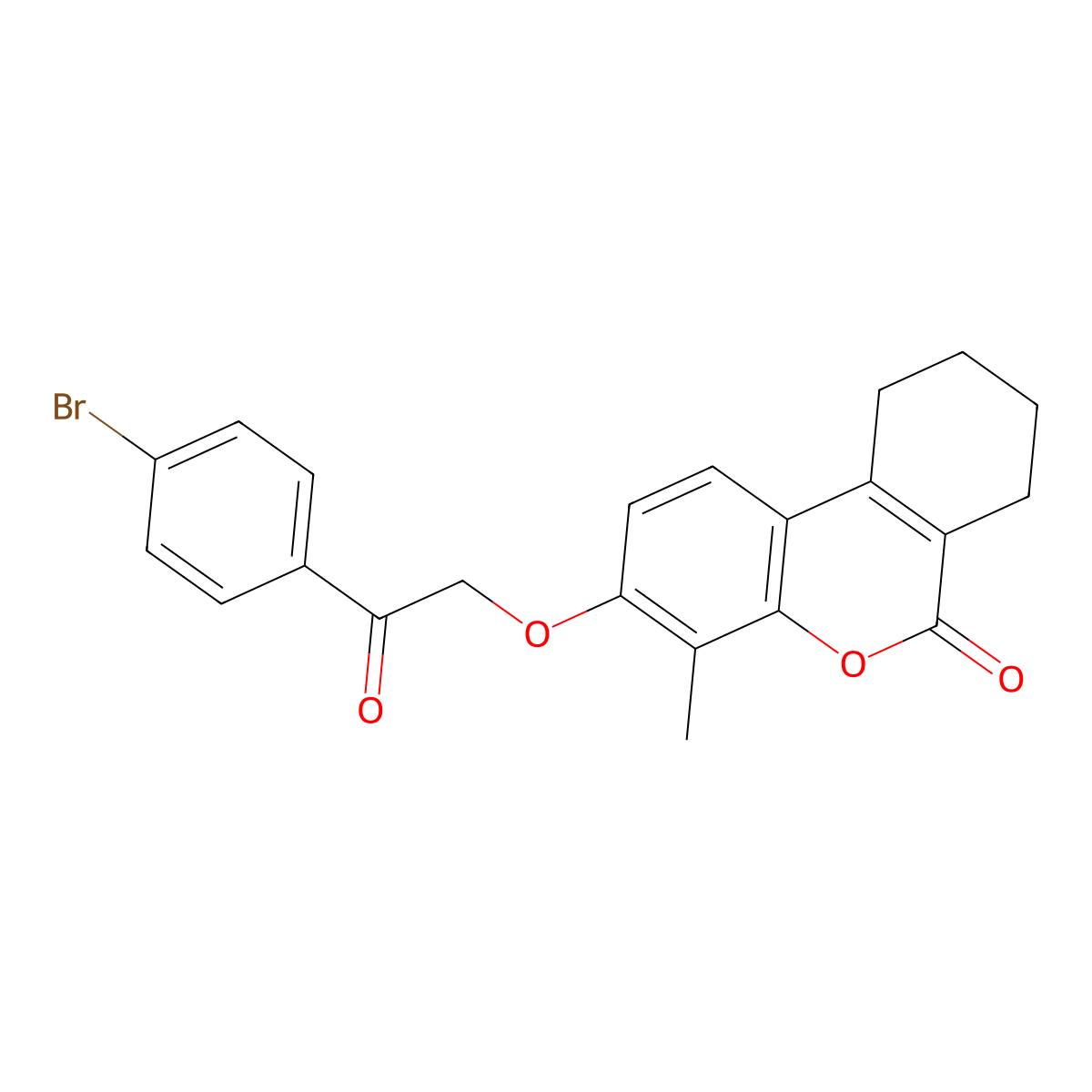 3-[2-(4-Bromophenyl)-2-oxoethoxy]-7,8,9,10-tetrahydro-4-methyl-6H-dibenzo[b,d]pyran-6-one molecular structure, CAS 444996-42-3