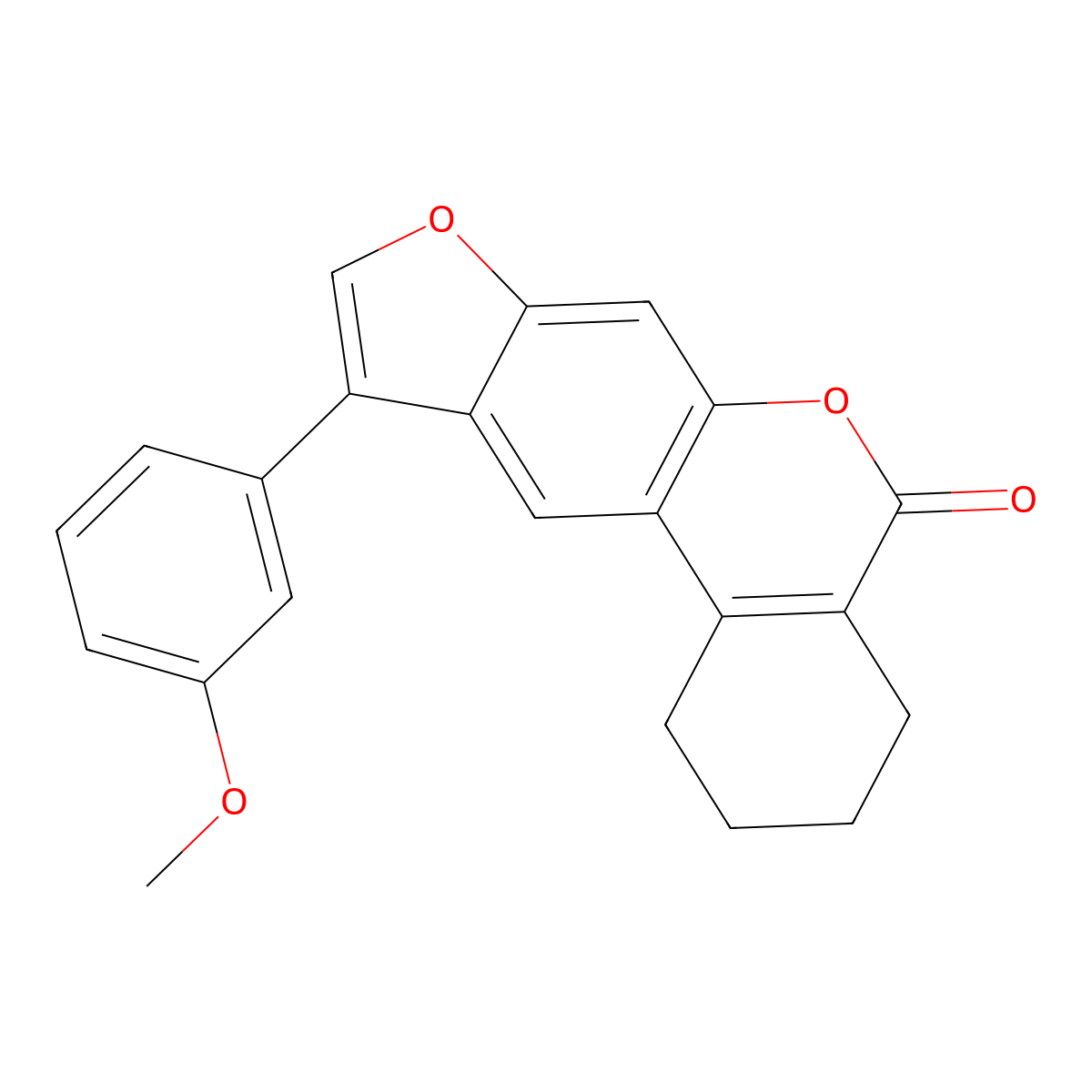 10-(3-methoxyphenyl)-1,2,3,4-tetrahydro-5H-benzo[c]furo[3,2-g]chromen-5-one molecular structure, CAS 444996-48-9
