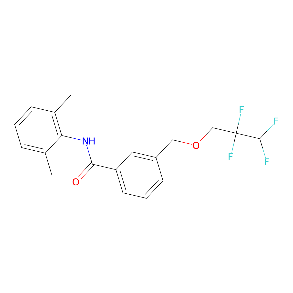 N-(2,6-dimethylphenyl)-3-(2,2,3,3-tetrafluoropropoxymethyl)benzamide molecular structure, CAS 444998-11-2