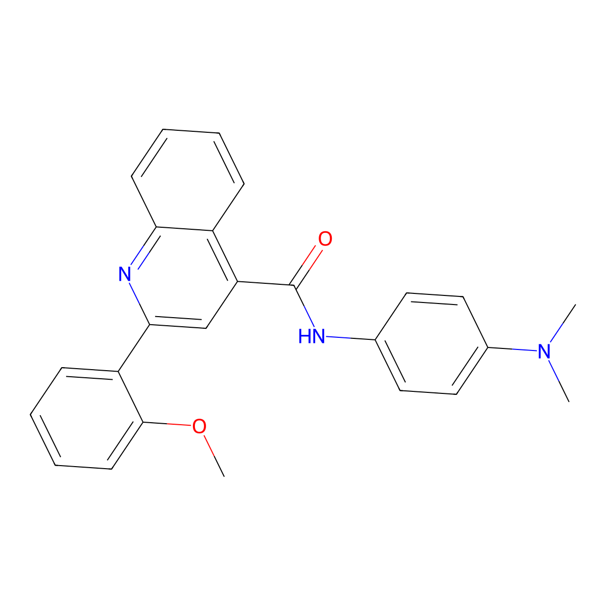 N-[4-(dimethylamino)phenyl]-2-(2-methoxyphenyl)quinoline-4-carboxamide molecular structure, CAS 444998-13-4