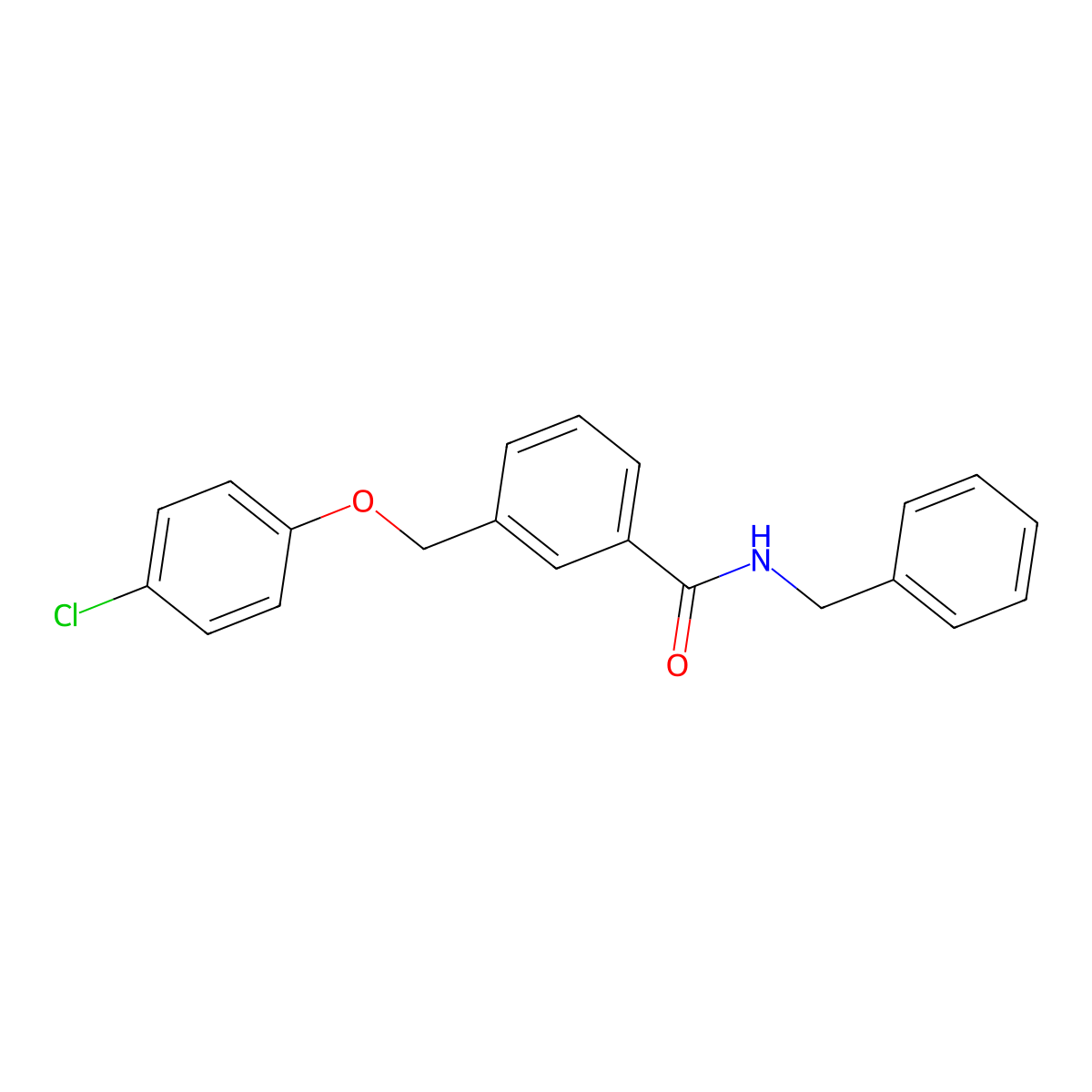 N-benzyl-3-[(4-chlorophenoxy)methyl]benzamide molecular structure, CAS 444998-24-7