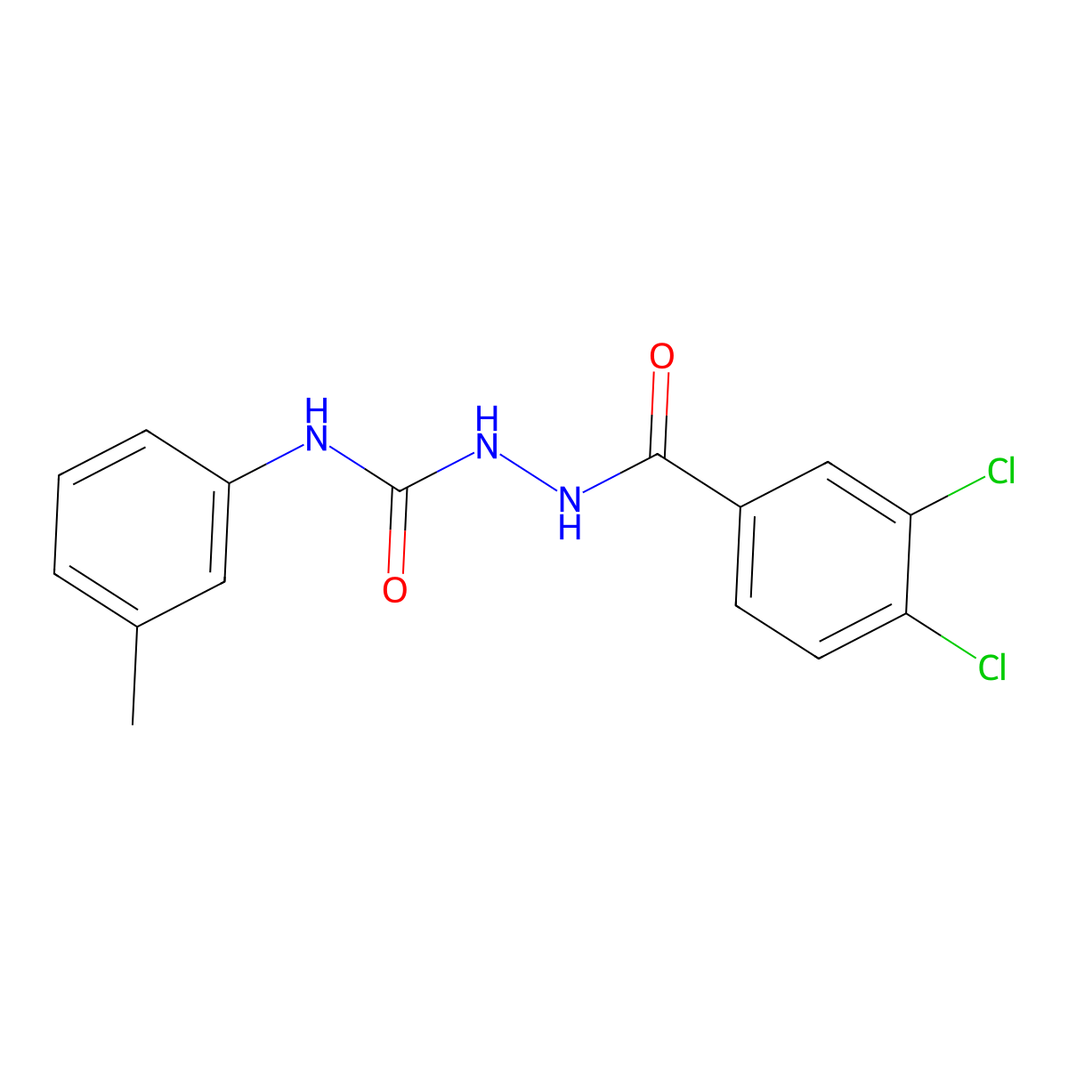 1-[(3,4-Dichlorobenzoyl)amino]-3-(3-methylphenyl)urea molecular structure, CAS 444998-27-0