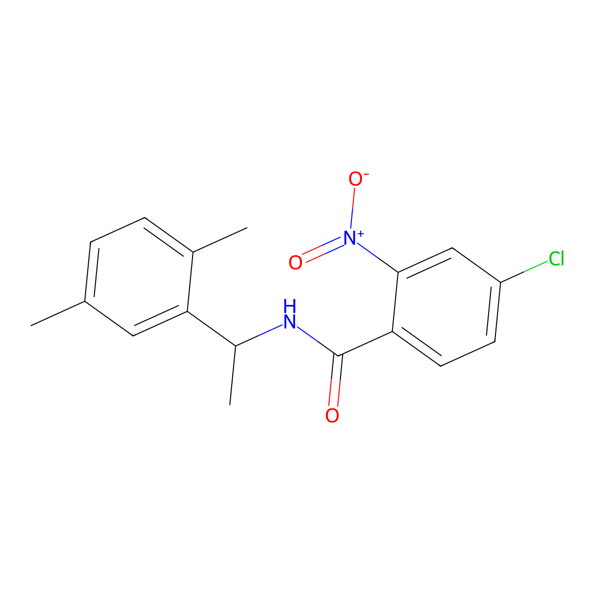 4-chloro-N-[1-(2,5-dimethylphenyl)ethyl]-2-nitrobenzamide molecular structure, CAS 444998-73-6