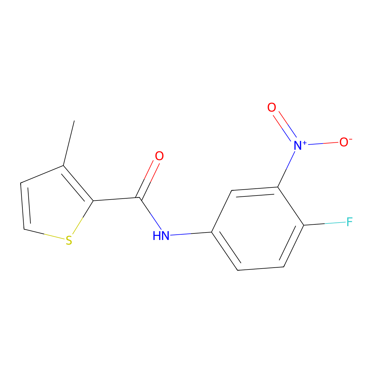 N-(4-fluoro-3-nitrophenyl)-3-methylthiophene-2-carboxamide molecular structure, CAS 444998-77-0