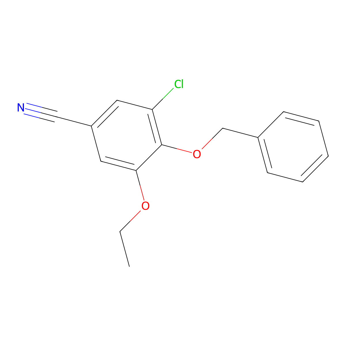 4-(Benzyloxy)-3-chloro-5-ethoxybenzonitrile molecular structure, CAS 444998-82-7