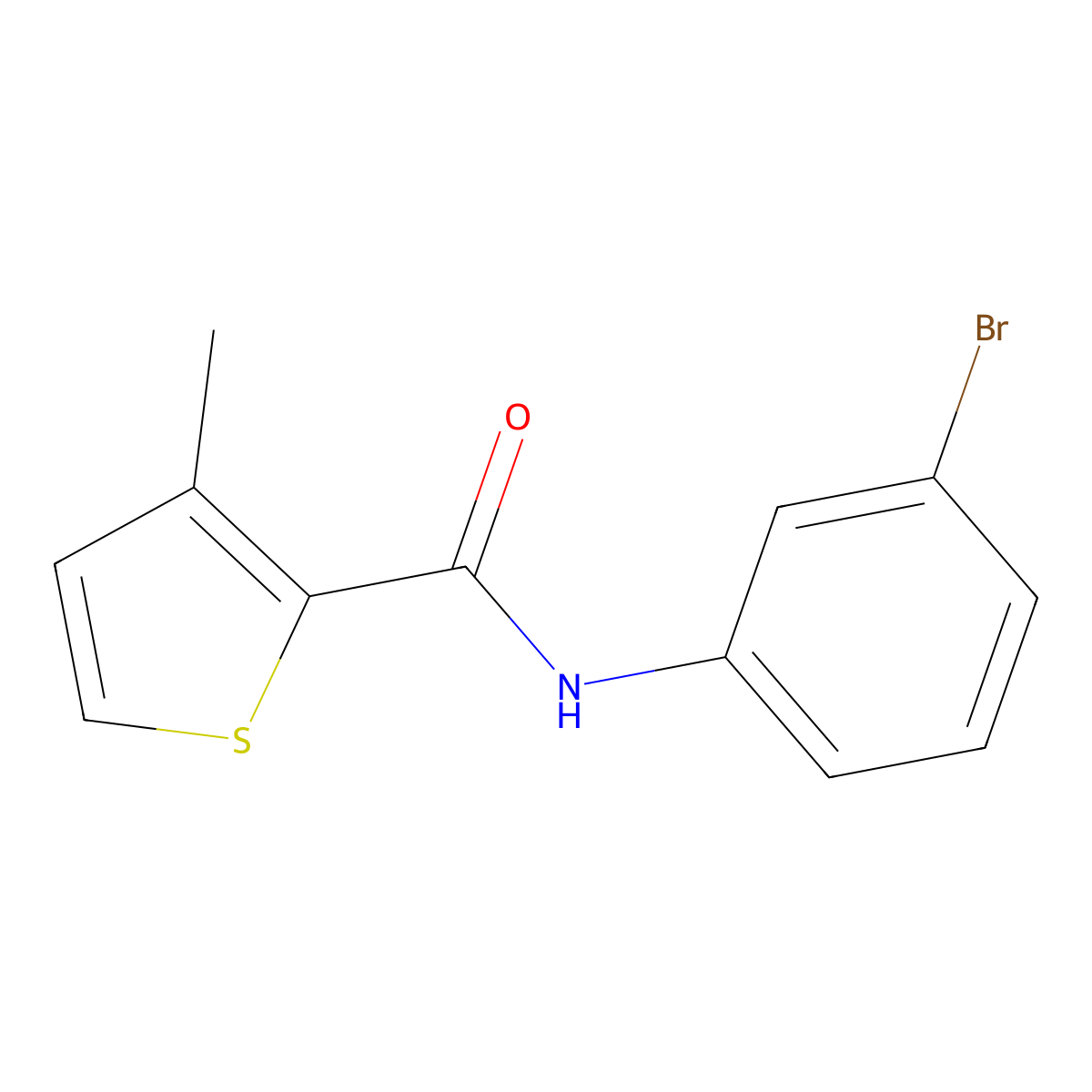 N-(3-bromophenyl)-3-methylthiophene-2-carboxamide molecular structure, CAS 444999-03-5
