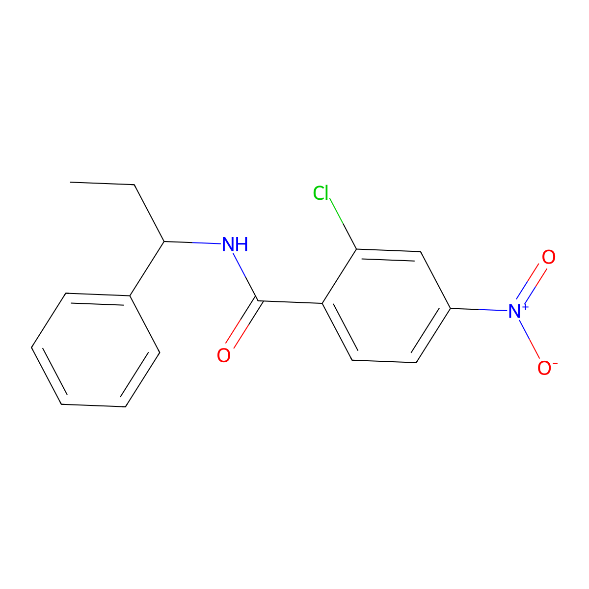 2-chloro-4-nitro-N-(1-phenylpropyl)benzamide molecular structure, CAS 444999-23-9