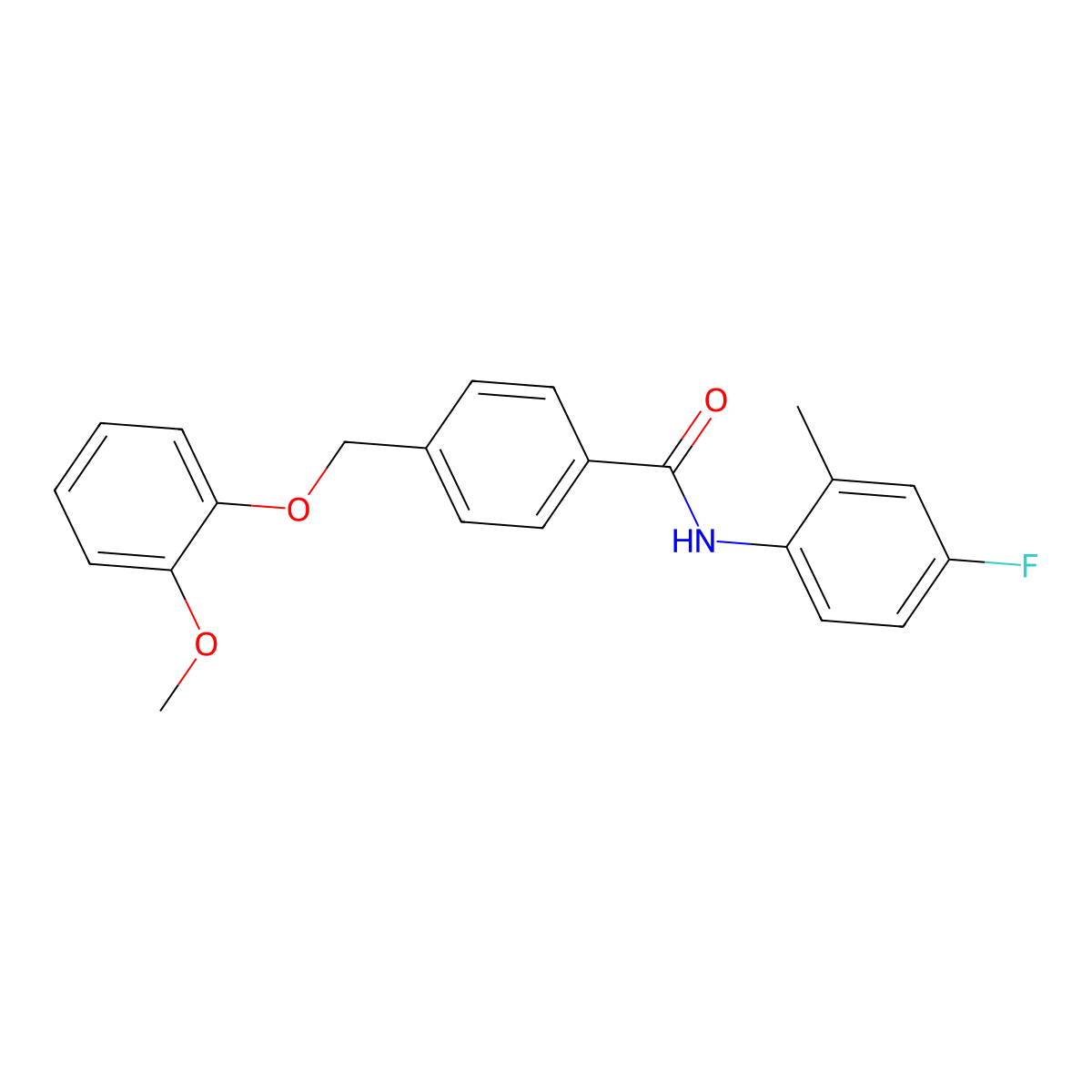 N-(4-fluoro-2-methylphenyl)-4-[(2-methoxyphenoxy)methyl]benzamide molecular structure, CAS 444999-44-4