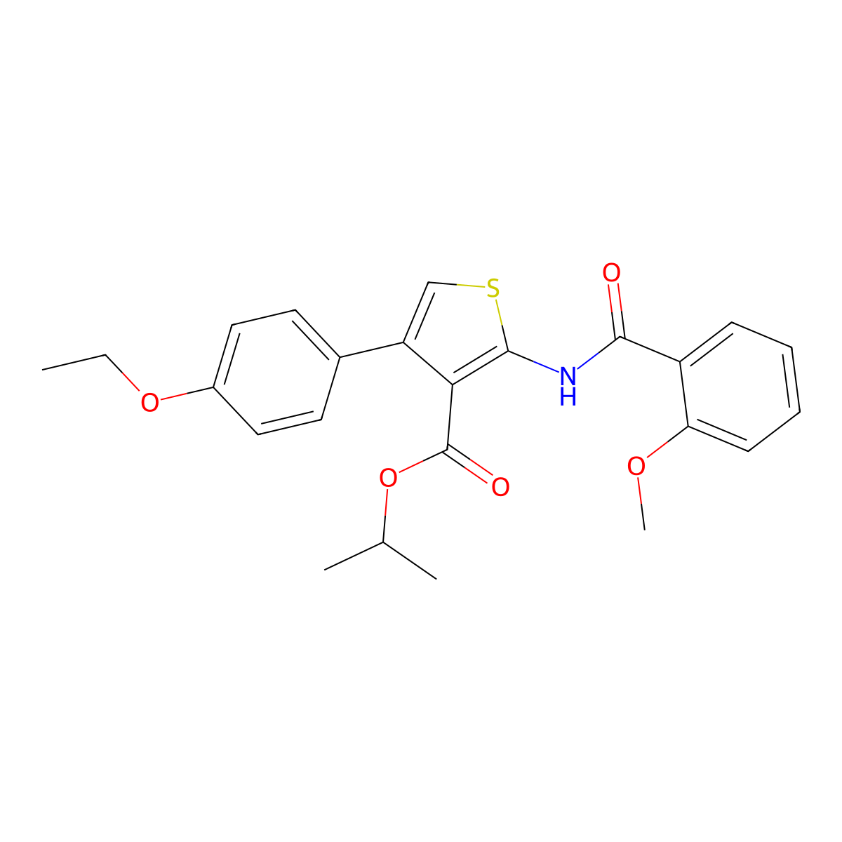 Propan-2-yl 4-(4-ethoxyphenyl)-2-[(2-methoxybenzoyl)amino]thiophene-3-carboxylate molecular structure, CAS 444999-49-9