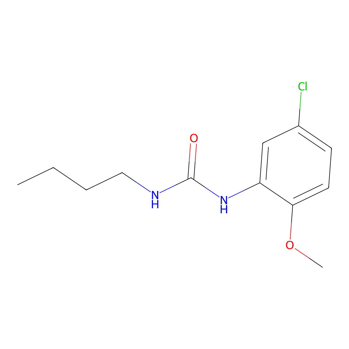 1-Butyl-3-(5-chloro-2-methoxyphenyl)urea molecular structure, CAS 444999-80-8