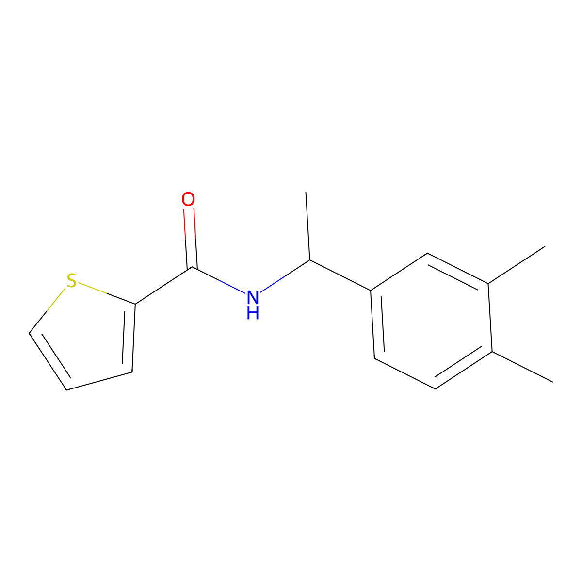 N-[1-(3,4-dimethylphenyl)ethyl]thiophene-2-carboxamide molecular structure, CAS 444999-96-6