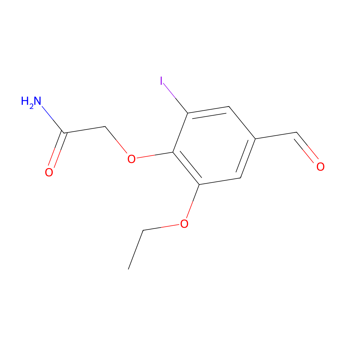 2-(2-Ethoxy-4-formyl-6-iodophenoxy)acetamide molecular structure, CAS 444999-98-8