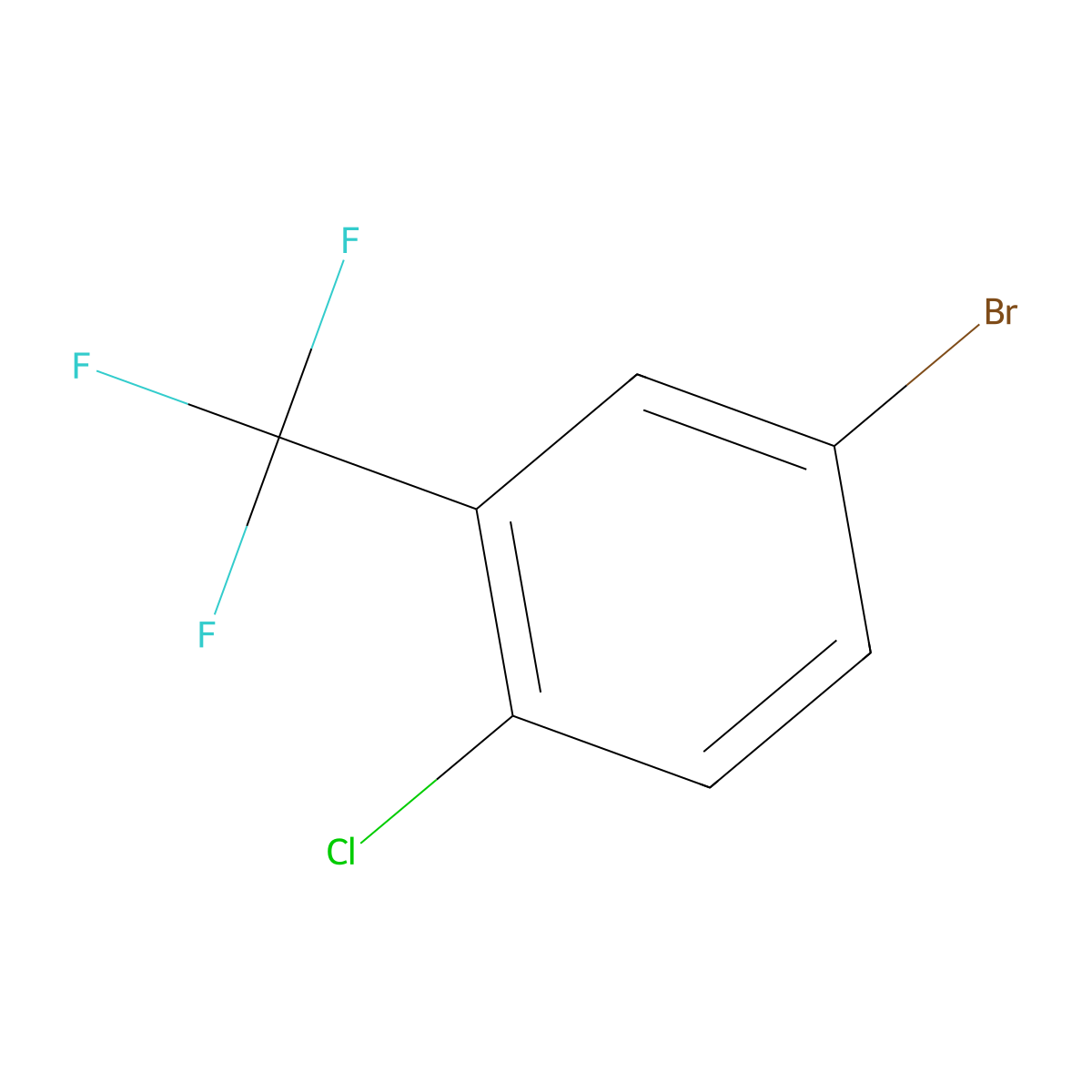 4-Bromo-2-chloro-alpha,alpha,alpha-trifluorotoluene molecular structure, CAS 445-01-2