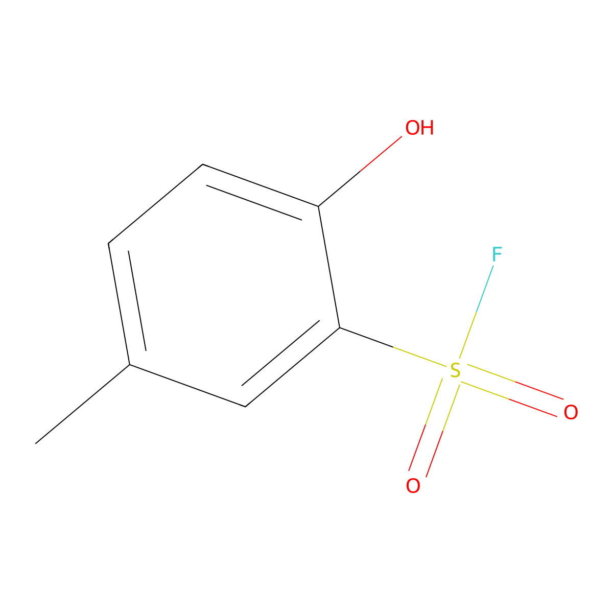 Benzenesulfonyl fluoride, 2-hydroxy-5-methyl- molecular structure, CAS 445-07-8