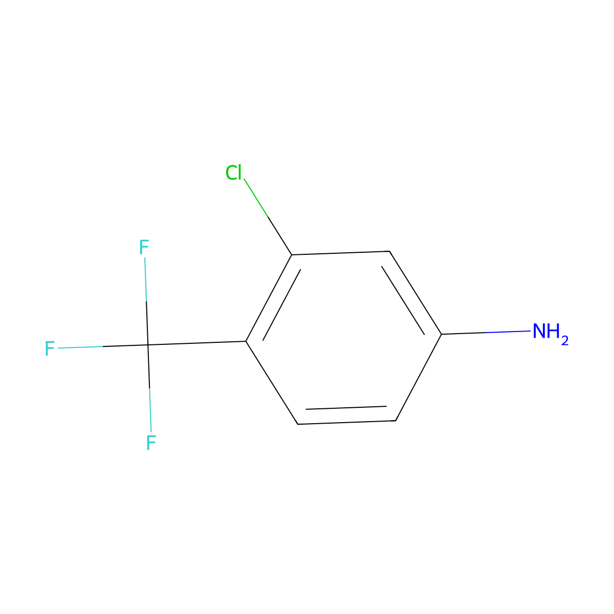 3-Chloro-4-(trifluoromethyl)aniline molecular structure, CAS 445-13-6