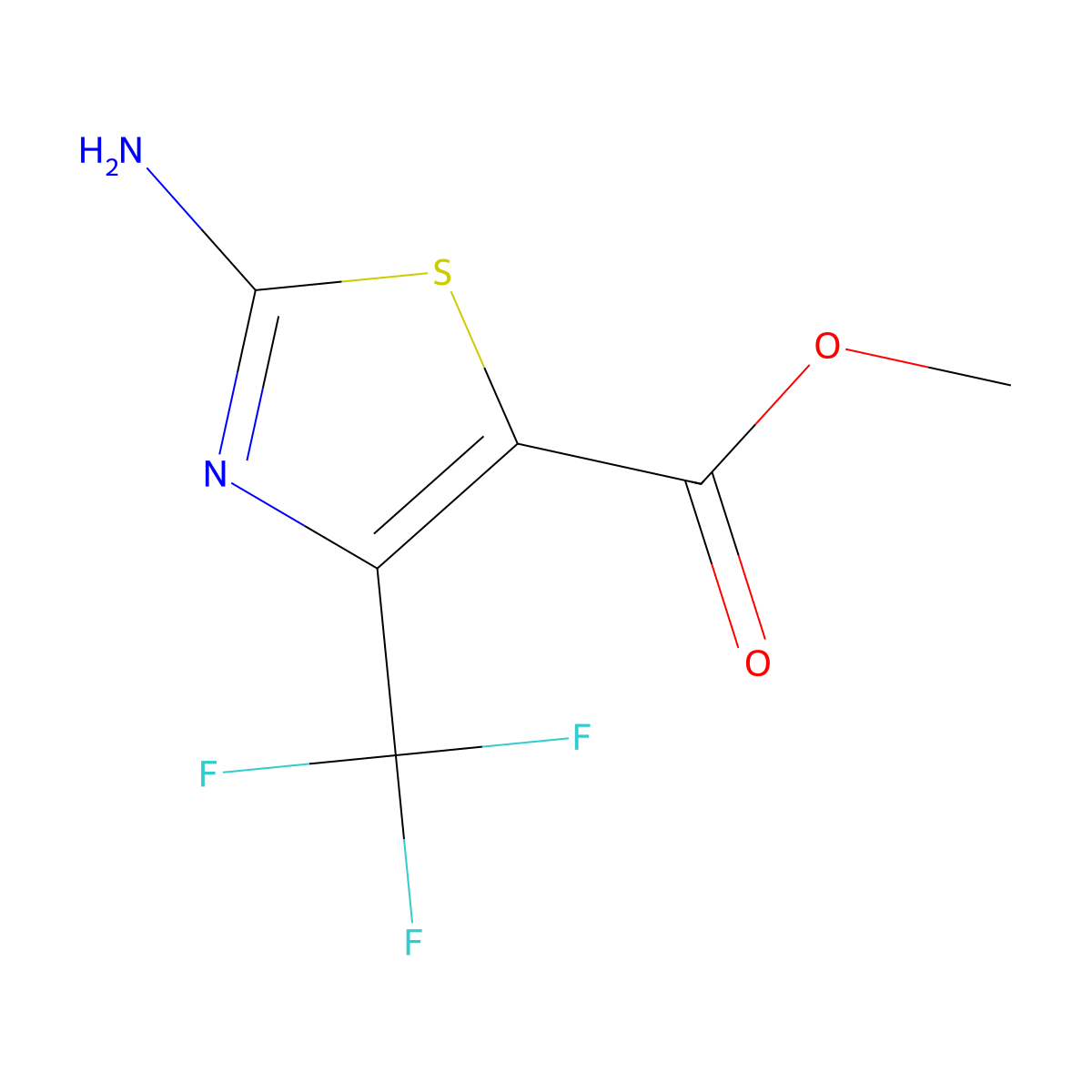 Methyl 2-amino-4-(trifluoromethyl)thiazole-5-carboxylate molecular structure, CAS 445-21-6