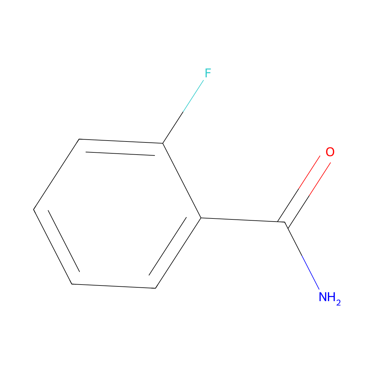 2-Fluorobenzamide molecular structure, CAS 445-28-3