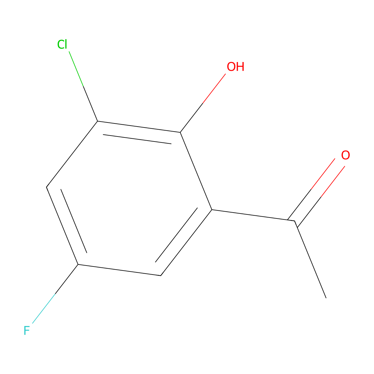1-(3-Chloro-5-fluoro-2-hydroxyphenyl)ethan-1-one molecular structure, CAS 445-38-5