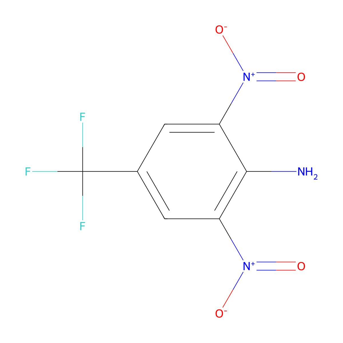 2,6-Dinitro-4-(trifluoromethyl)aniline molecular structure, CAS 445-66-9