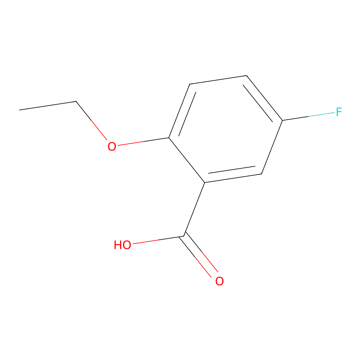 2-Ethoxy-5-fluorobenzoic acid molecular structure, CAS 445-93-2