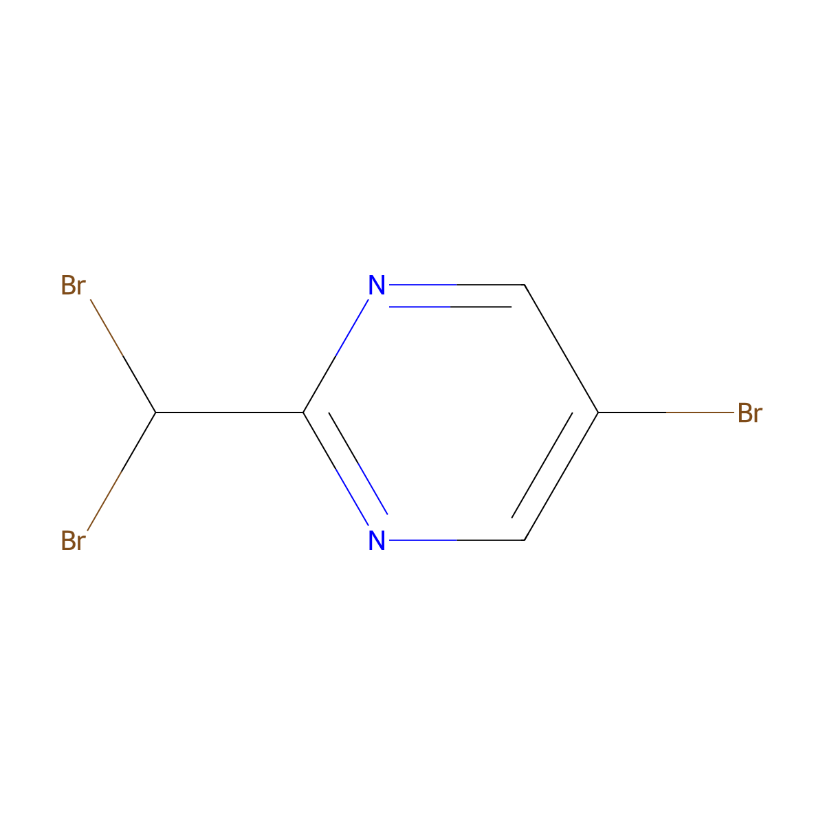 5-Bromo-2-(dibromomethyl)pyrimidine molecular structure, CAS 4450-22-0
