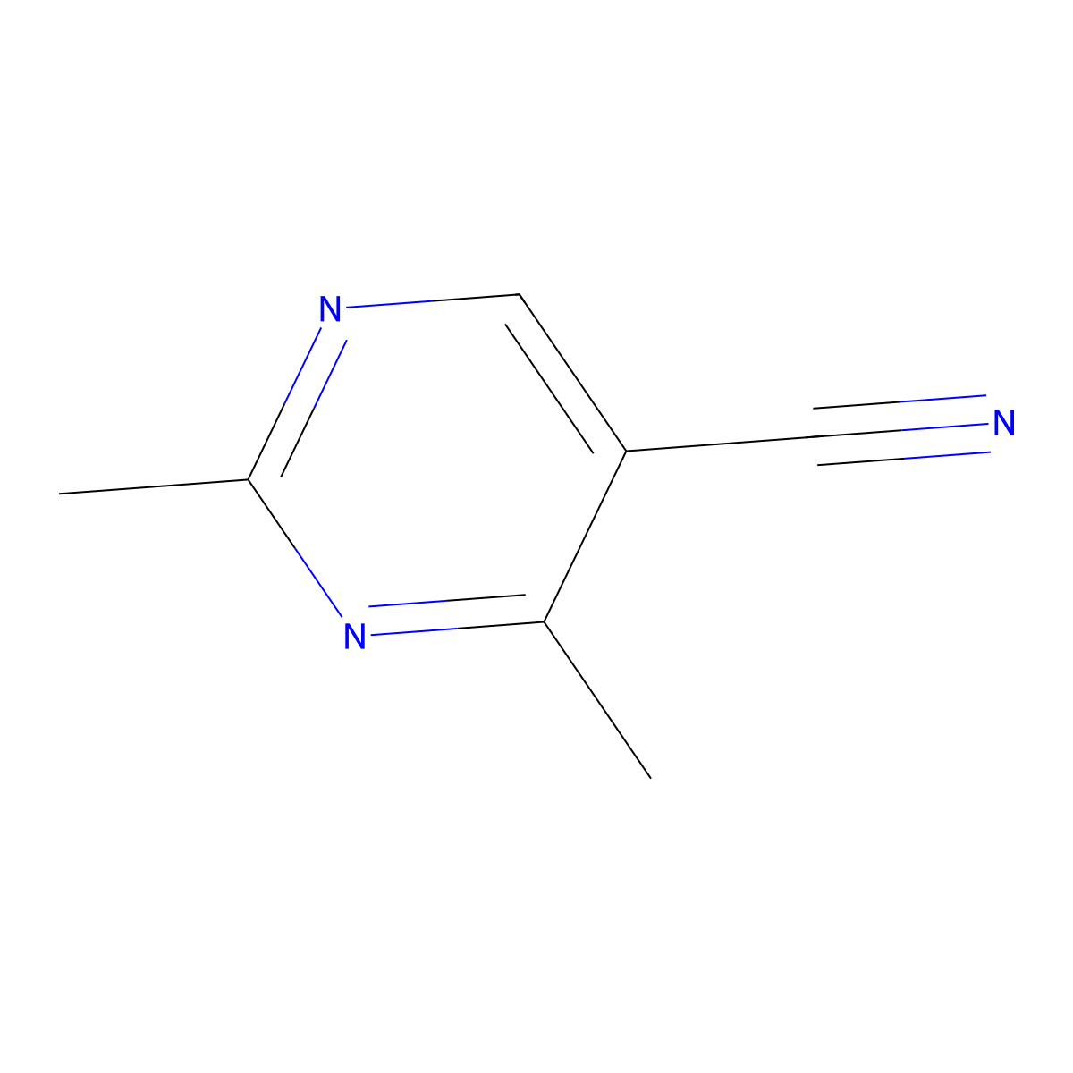 2,4-Dimethylpyrimidine-5-carbonitrile molecular structure, CAS 4450-24-2