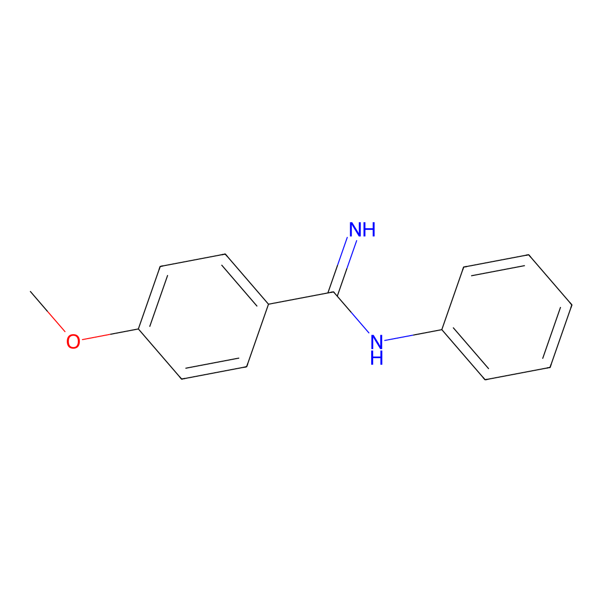Benzenecarboximidamide, 4-methoxy-N-phenyl- molecular structure, CAS 4450-64-0