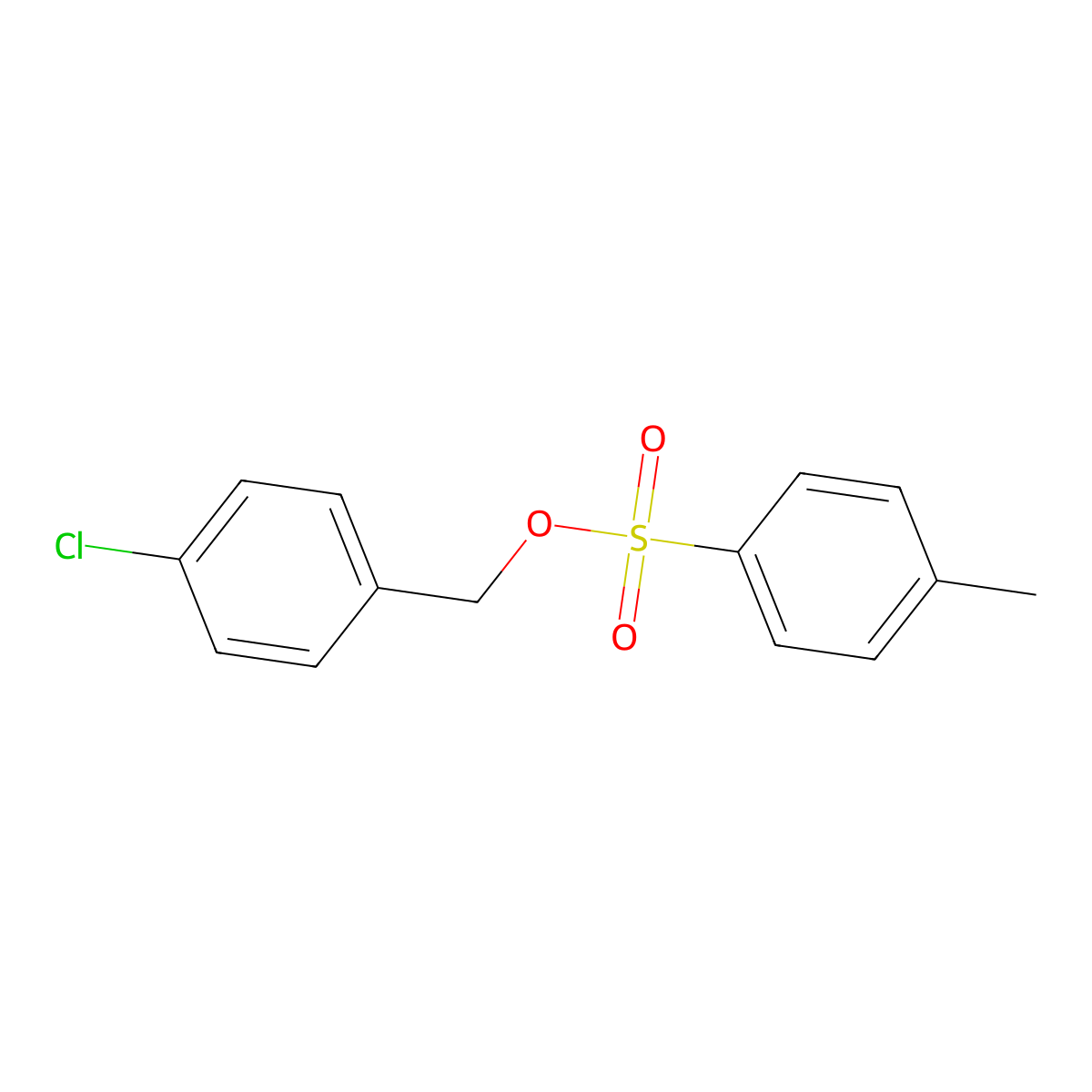 (4-Chlorophenyl)methyl 4-methylbenzene-1-sulfonate molecular structure, CAS 4450-67-3