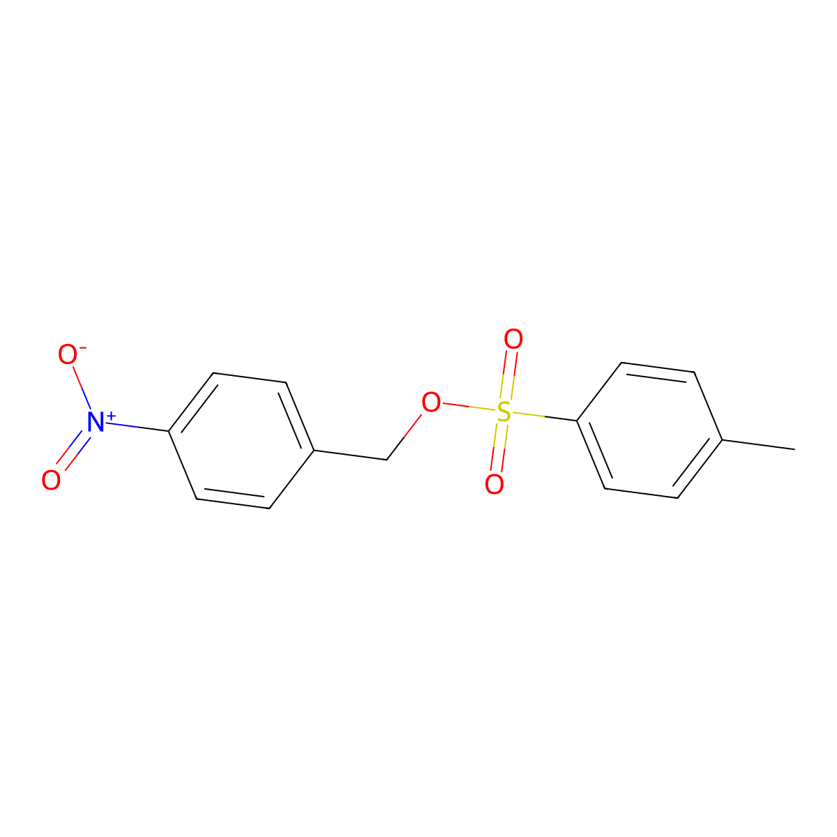 Benzenemethanol, 4-nitro-, 4-methylbenzenesulfonate (ester) molecular structure, CAS 4450-68-4
