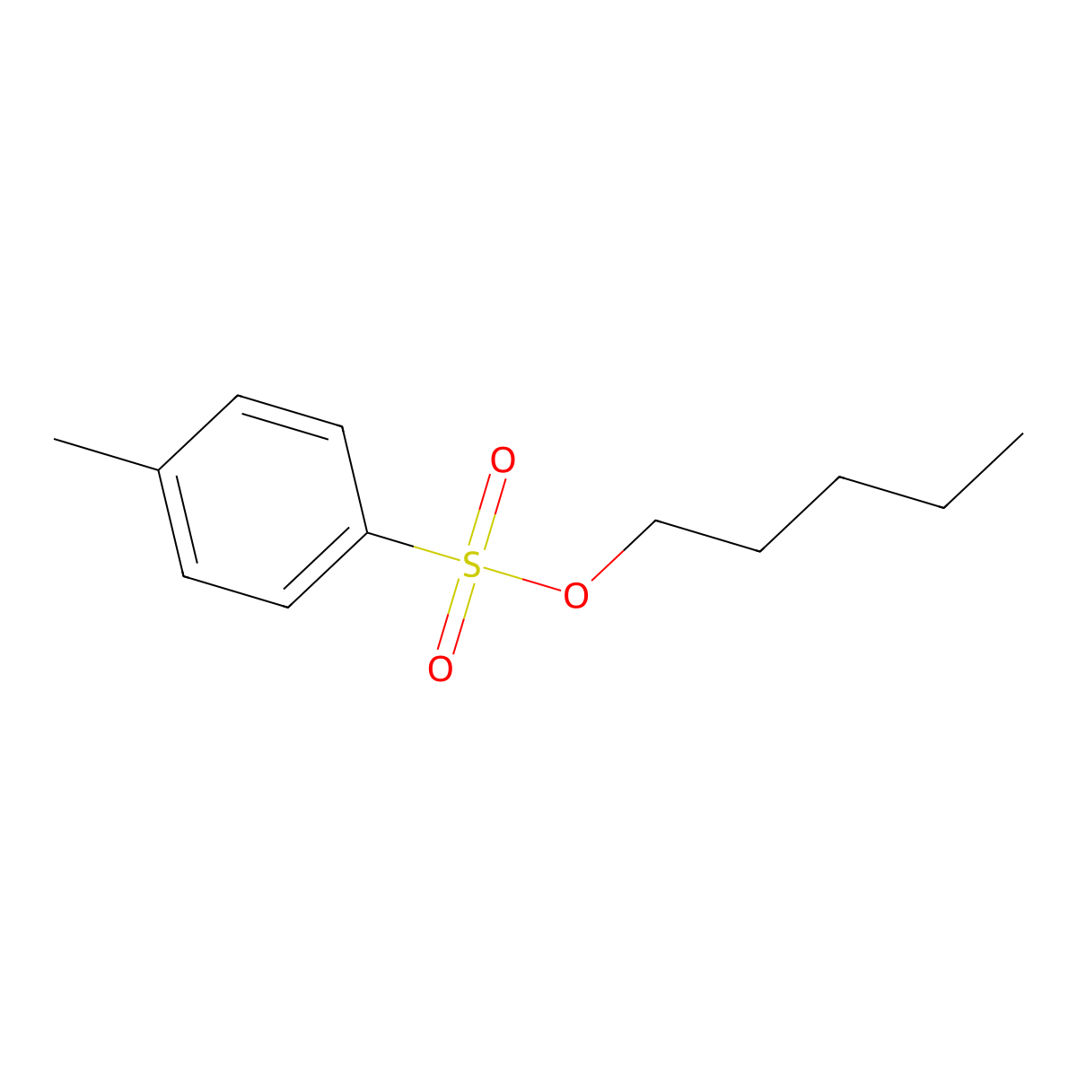 Pentyl toluene-4-sulphonate molecular structure, CAS 4450-76-4
