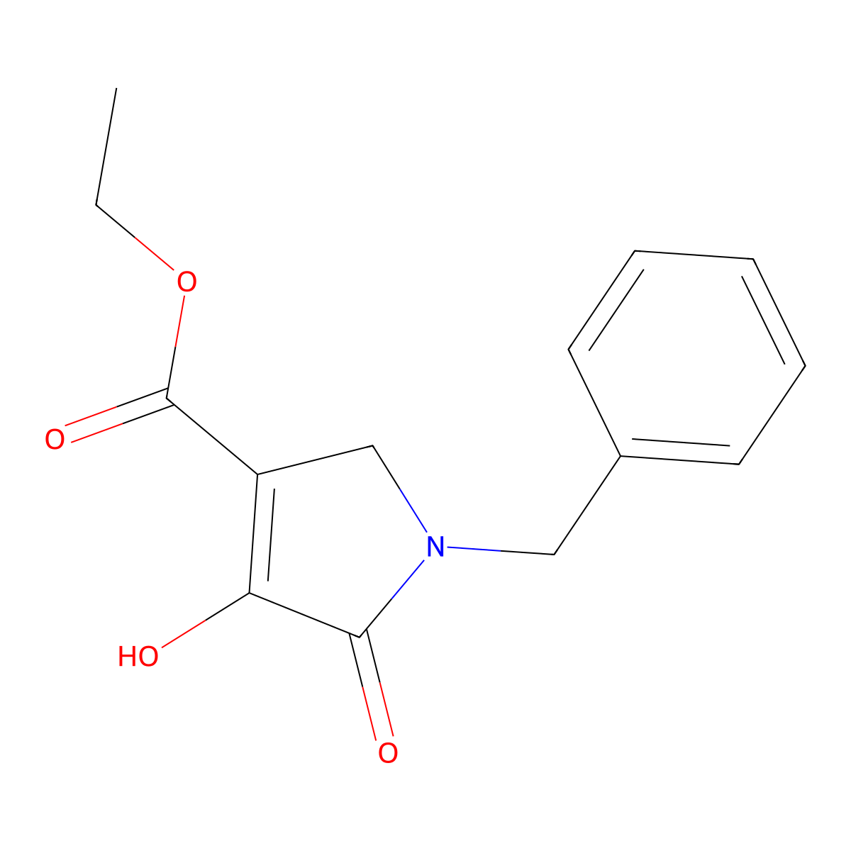Ethyl 1-benzyl-3-hydroxy-2(5H)-oxopyrrole-4-carboxylate molecular structure, CAS 4450-98-0
