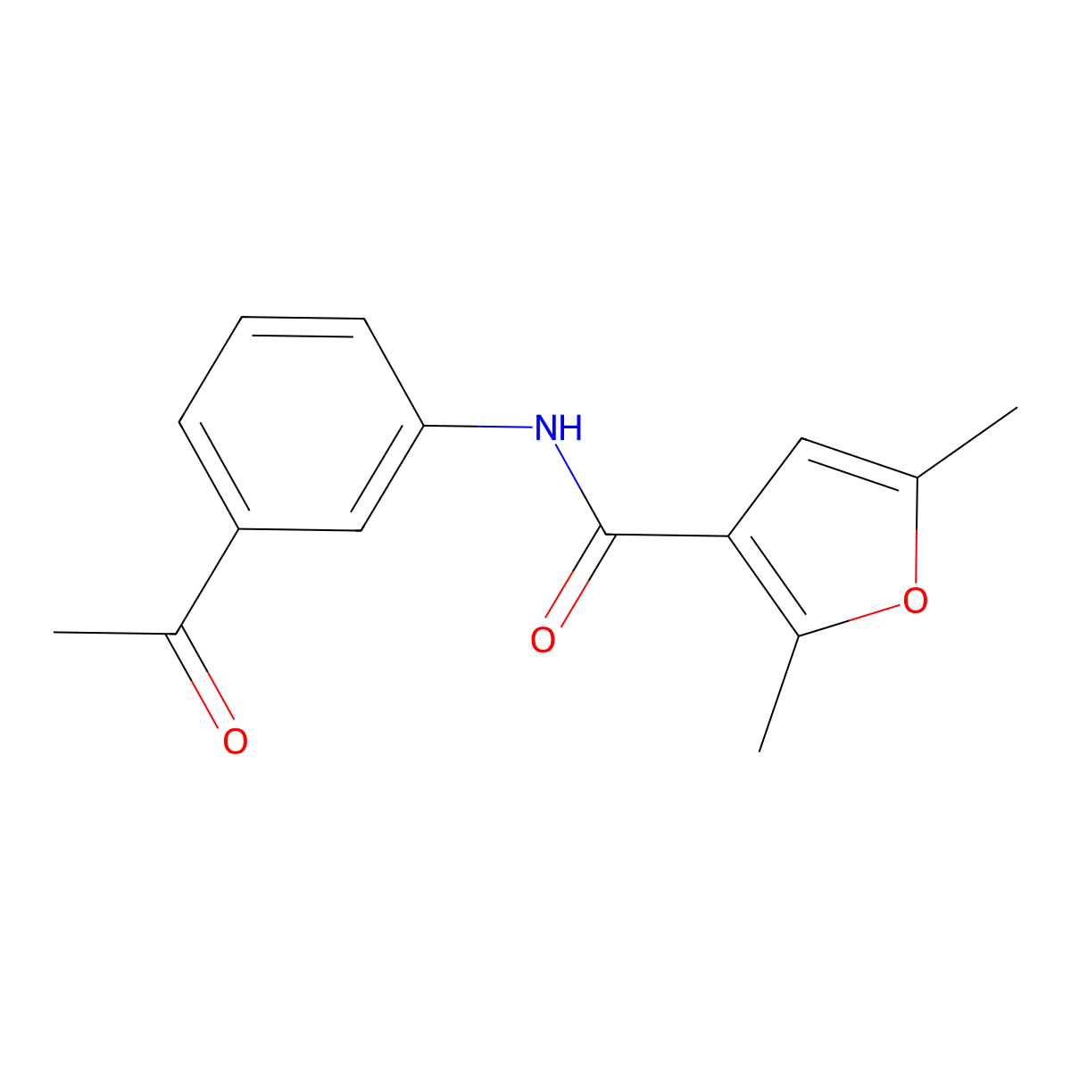 N-(3-acetylphenyl)-2,5-dimethylfuran-3-carboxamide molecular structure, CAS 445000-23-7