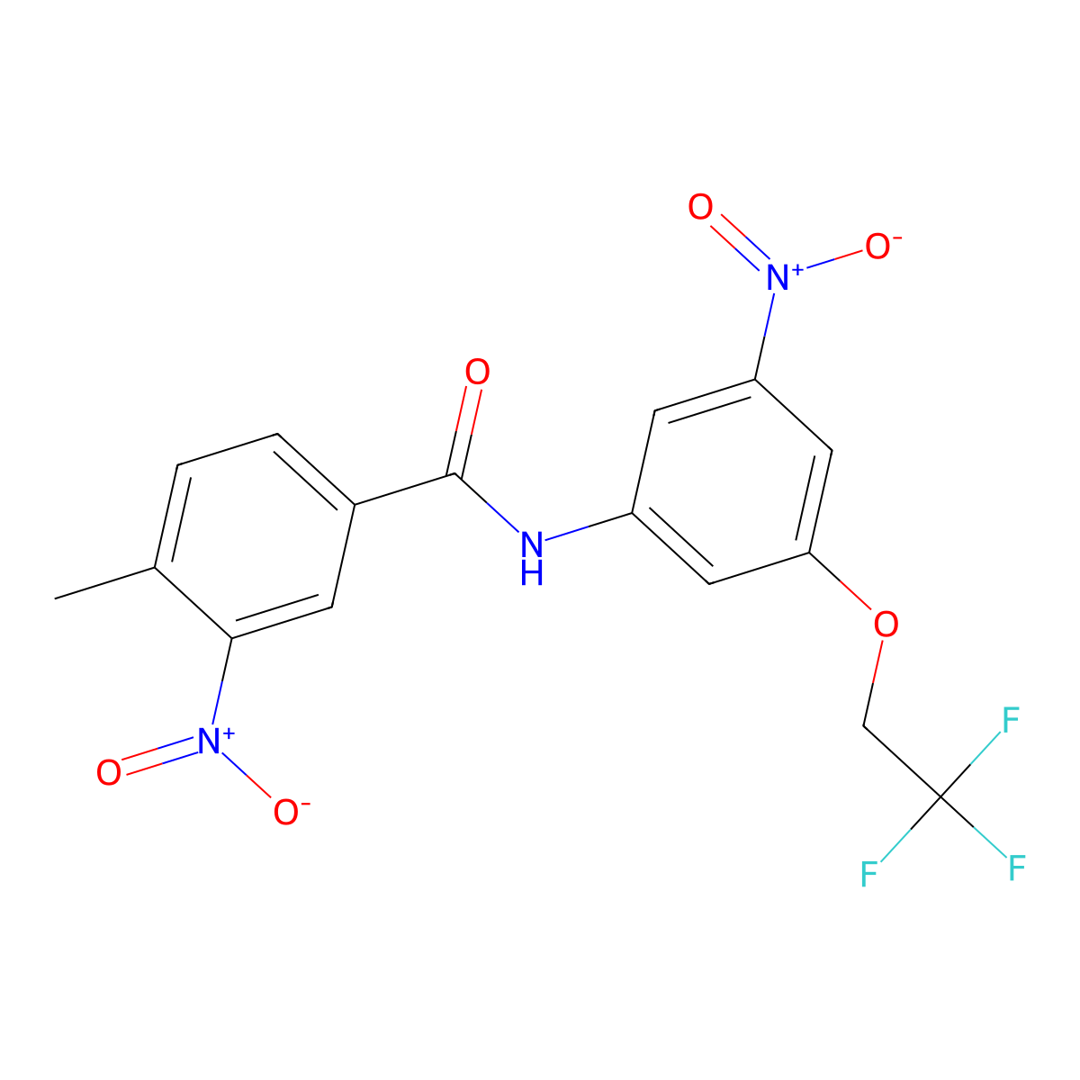 4-methyl-3-nitro-N-[3-nitro-5-(2,2,2-trifluoroethoxy)phenyl]benzamide molecular structure, CAS 445000-34-0