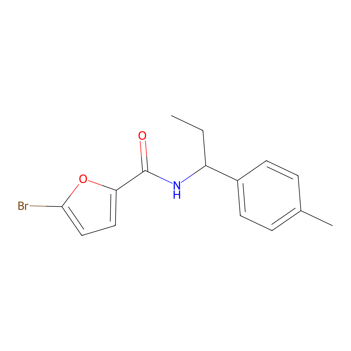 5-bromo-N-[1-(4-methylphenyl)propyl]furan-2-carboxamide molecular structure, CAS 445000-38-4