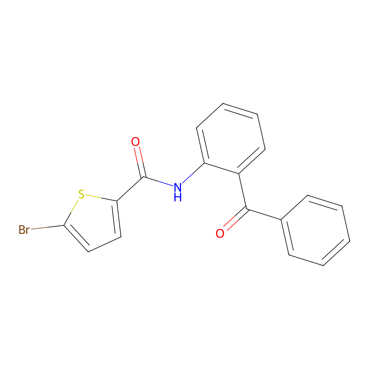 N-(2-benzoylphenyl)-5-bromo-2-thiophenecarboxamide molecular structure, CAS 445000-45-3