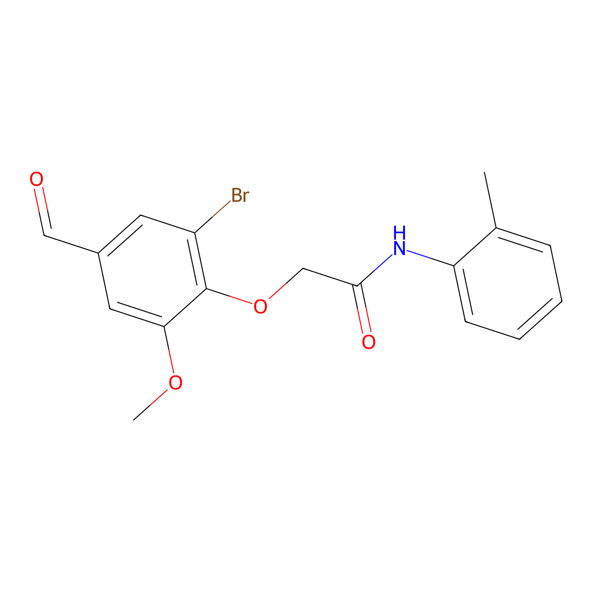 2-(2-bromo-4-formyl-6-methoxyphenoxy)-N-(2-methylphenyl)acetamide molecular structure, CAS 445000-56-6