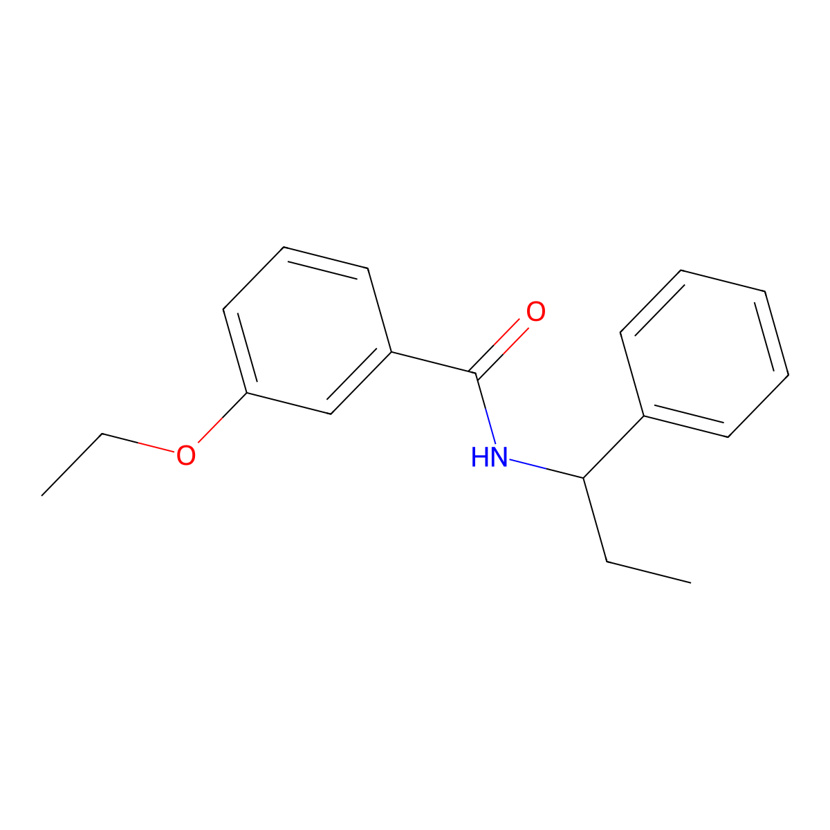 3-ethoxy-N-(1-phenylpropyl)benzamide molecular structure, CAS 445000-72-6