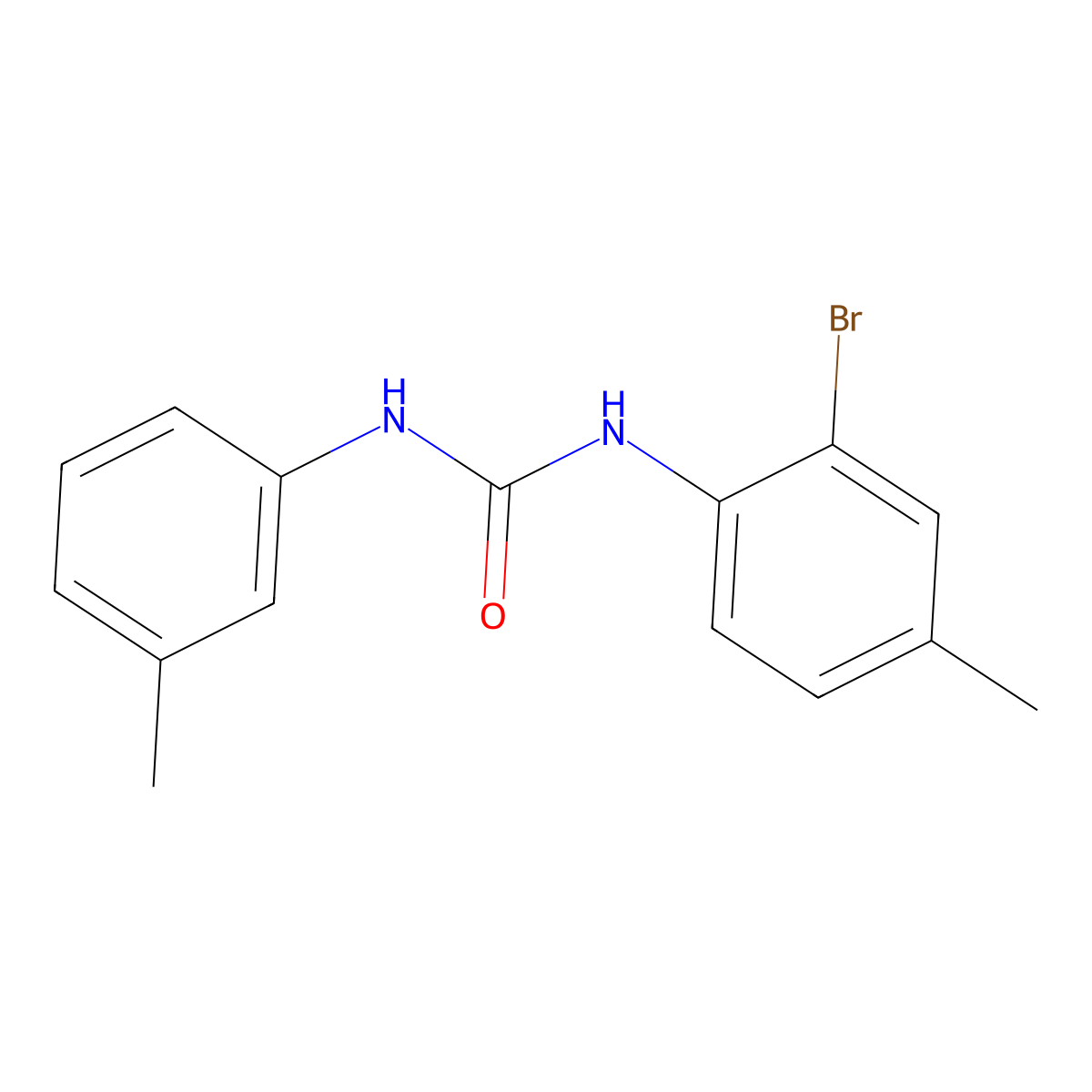 1-(2-Bromo-4-methylphenyl)-3-(3-methylphenyl)urea molecular structure, CAS 445001-20-7
