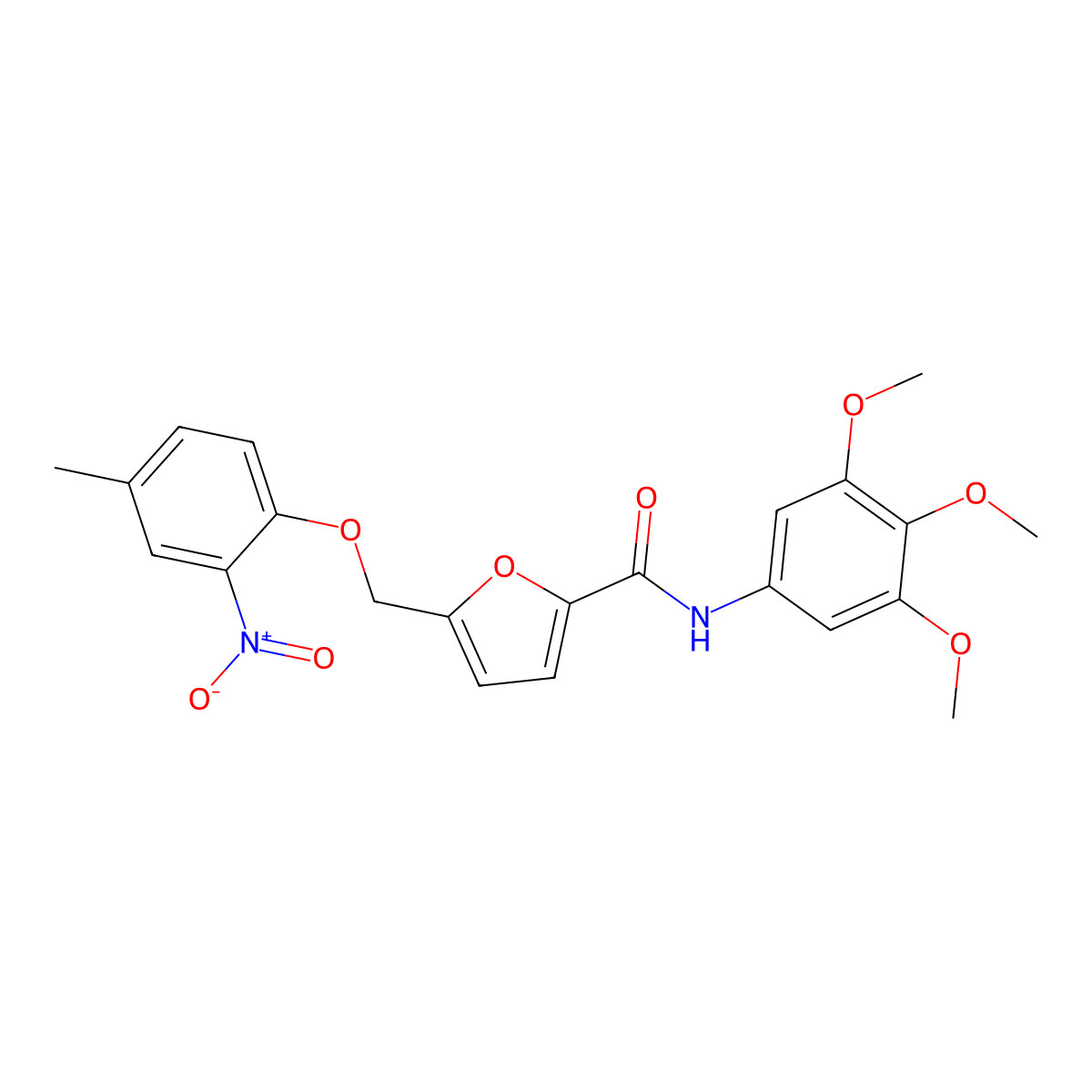 5-[(4-methyl-2-nitrophenoxy)methyl]-N-(3,4,5-trimethoxyphenyl)furan-2-carboxamide molecular structure, CAS 445001-54-7