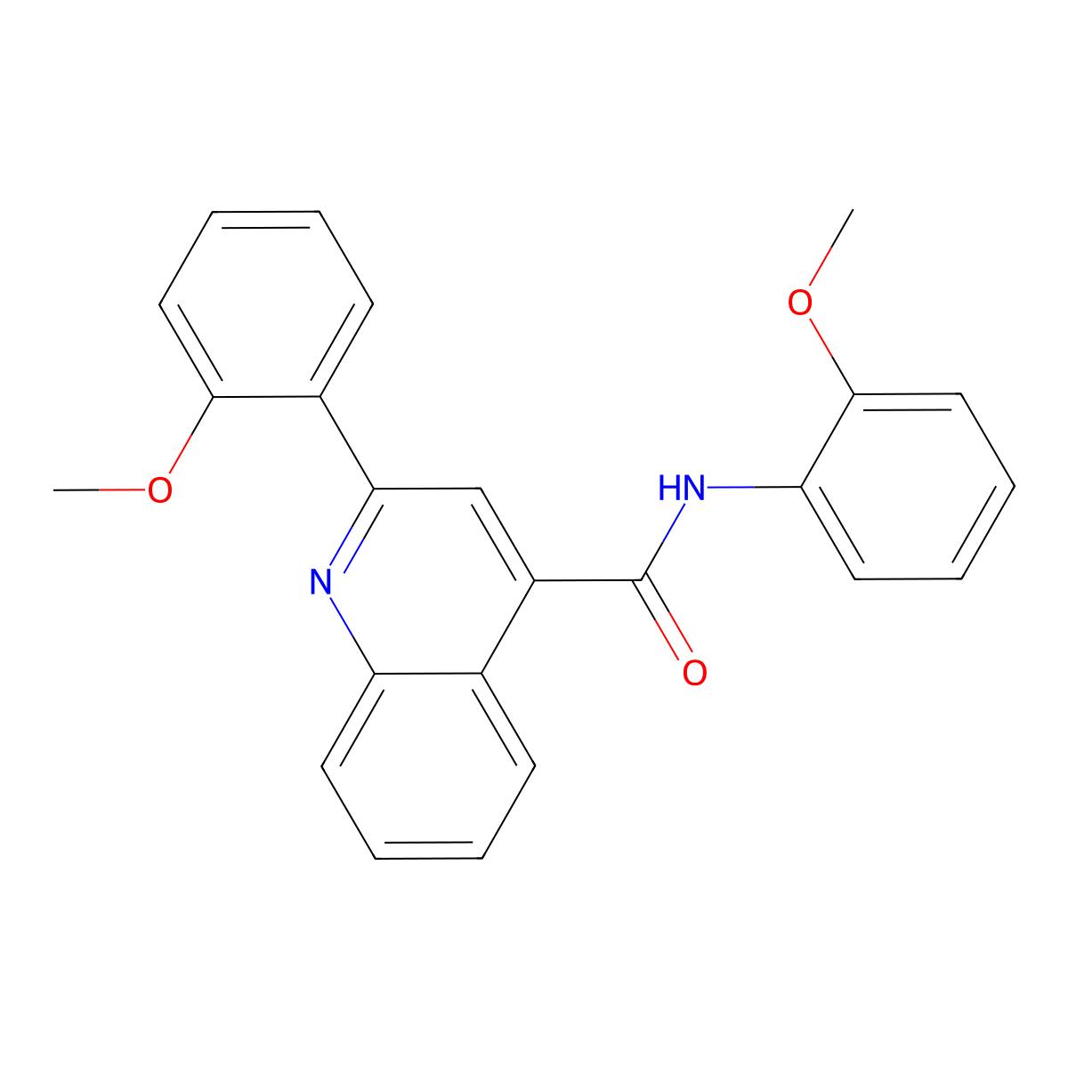 N,2-bis(2-methoxyphenyl)quinoline-4-carboxamide molecular structure, CAS 445001-73-0