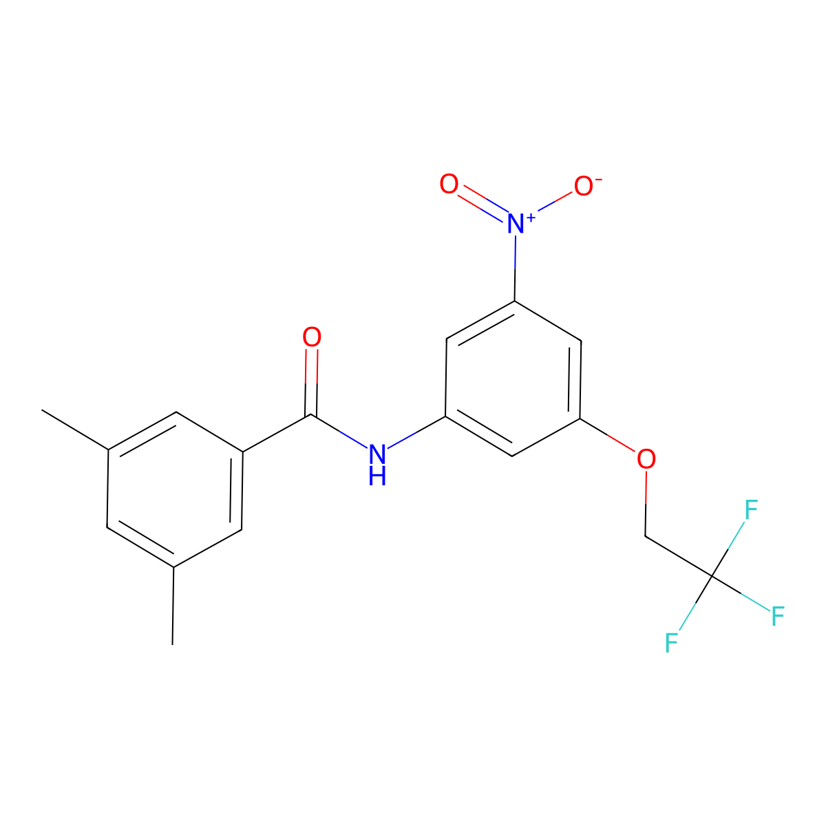 3,5-dimethyl-N-[3-nitro-5-(2,2,2-trifluoroethoxy)phenyl]benzamide molecular structure, CAS 445001-97-8